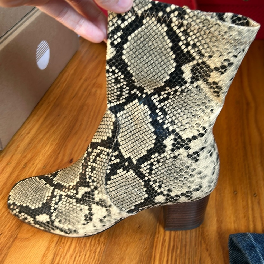 Silent D Cabre Snake Print Booties
